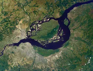 Image satellite de Kinshasa et Brazzaville