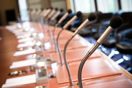 Salle de conférence, micro