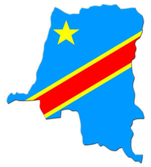 Carte et drapeau de la RDC © PASQ