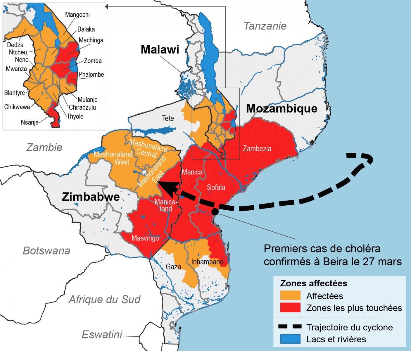 Le Cyclone Tropical Idai frappe le Mozambique, le Zimbabwe et le Malawi