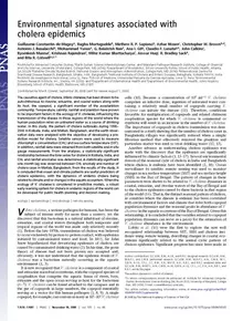 Environmental signatures associated with cholera epidemics