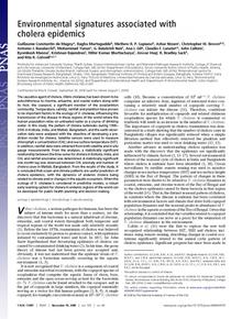 Environmental signatures associated with cholera epidemics