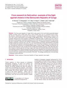 From research to field action: example of the fight against cholera in the Democratic Republic of Congo