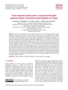 From research to field action: example of the fight against cholera in the Democratic Republic of Congo