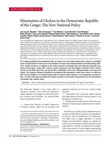 Elimination of Cholera in the Democratic Republic of the Congo: The New National Policy